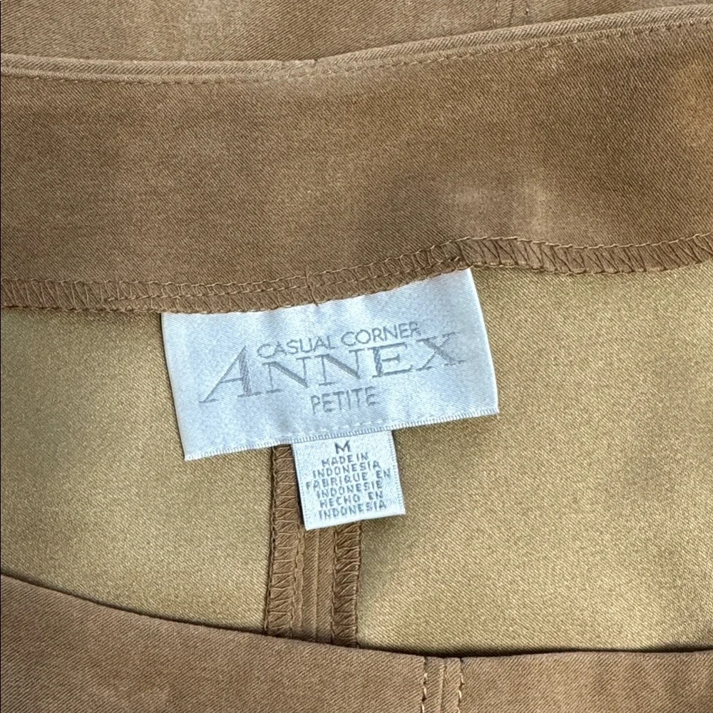 {Casual Corner} Petite Suede Cowgirl Rust Brown Side Zipper Maxi Skirt